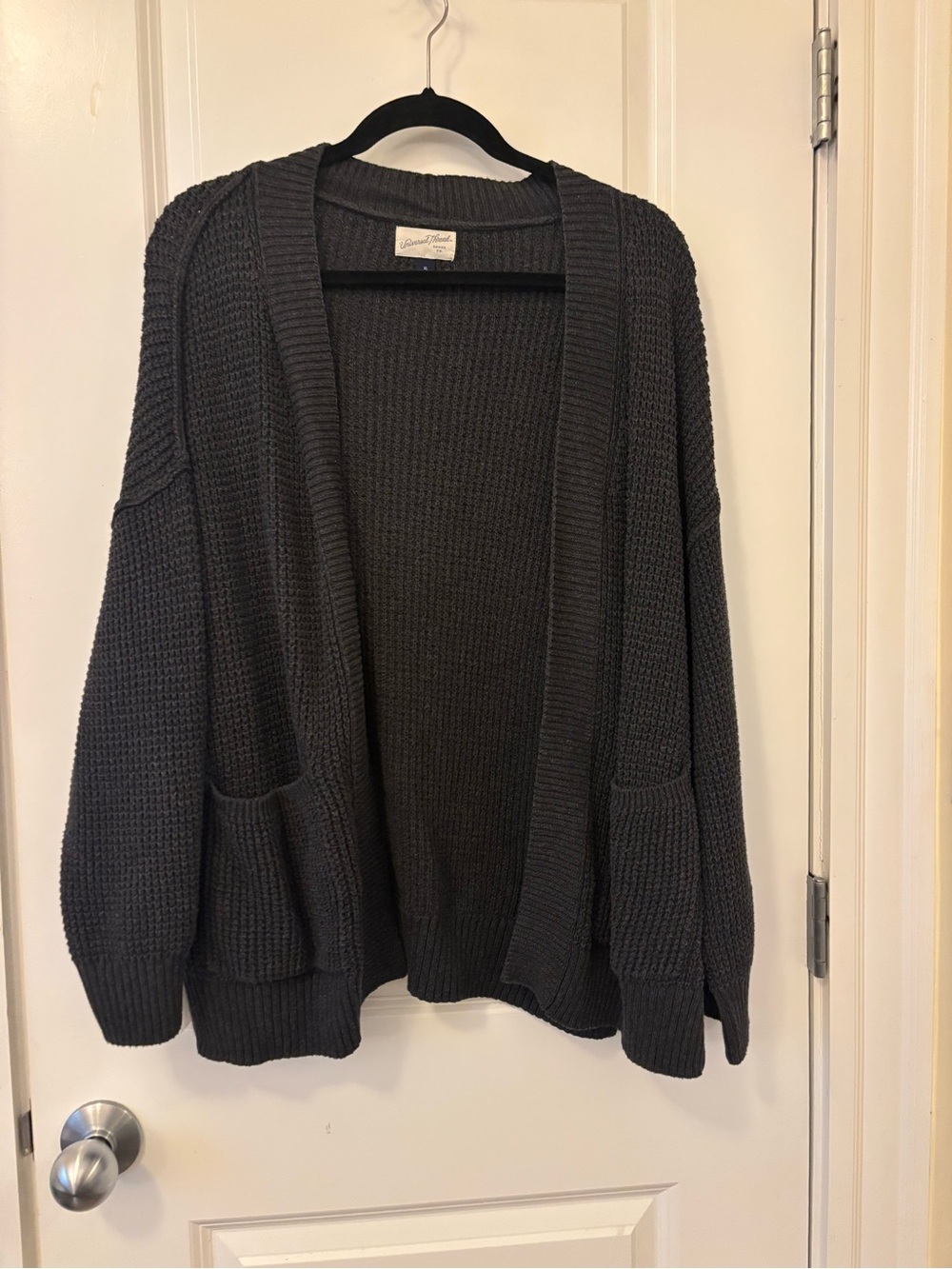 Cozy Open-Front Women’s Cardigan Sweater - Charcoal XL